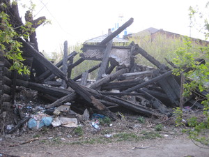 Burned house in Irkutsk