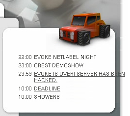 hacked Evoke-website