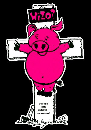 Pig on crucufix
